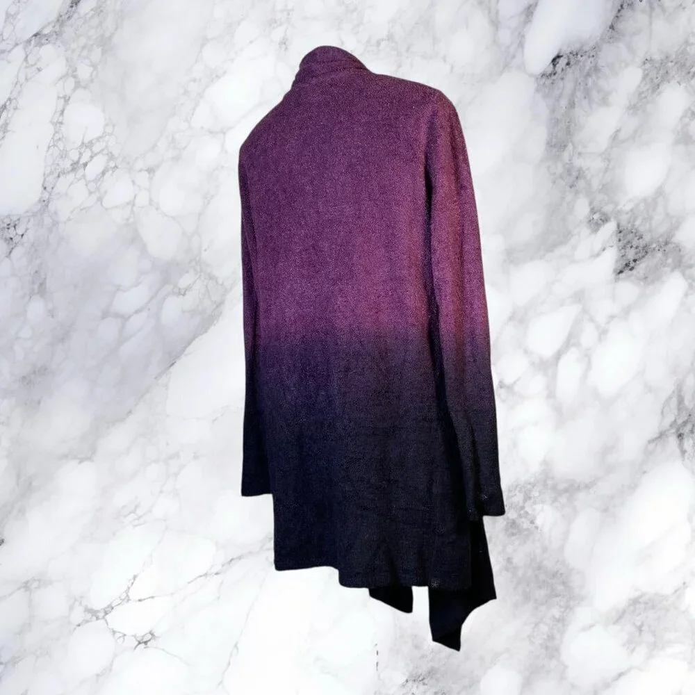 Barefoot Dreams Ombre Calypso Wrap Cardigan Sweater S/M Purple Bamboo